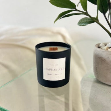 Matte Black Wood Wick Candle